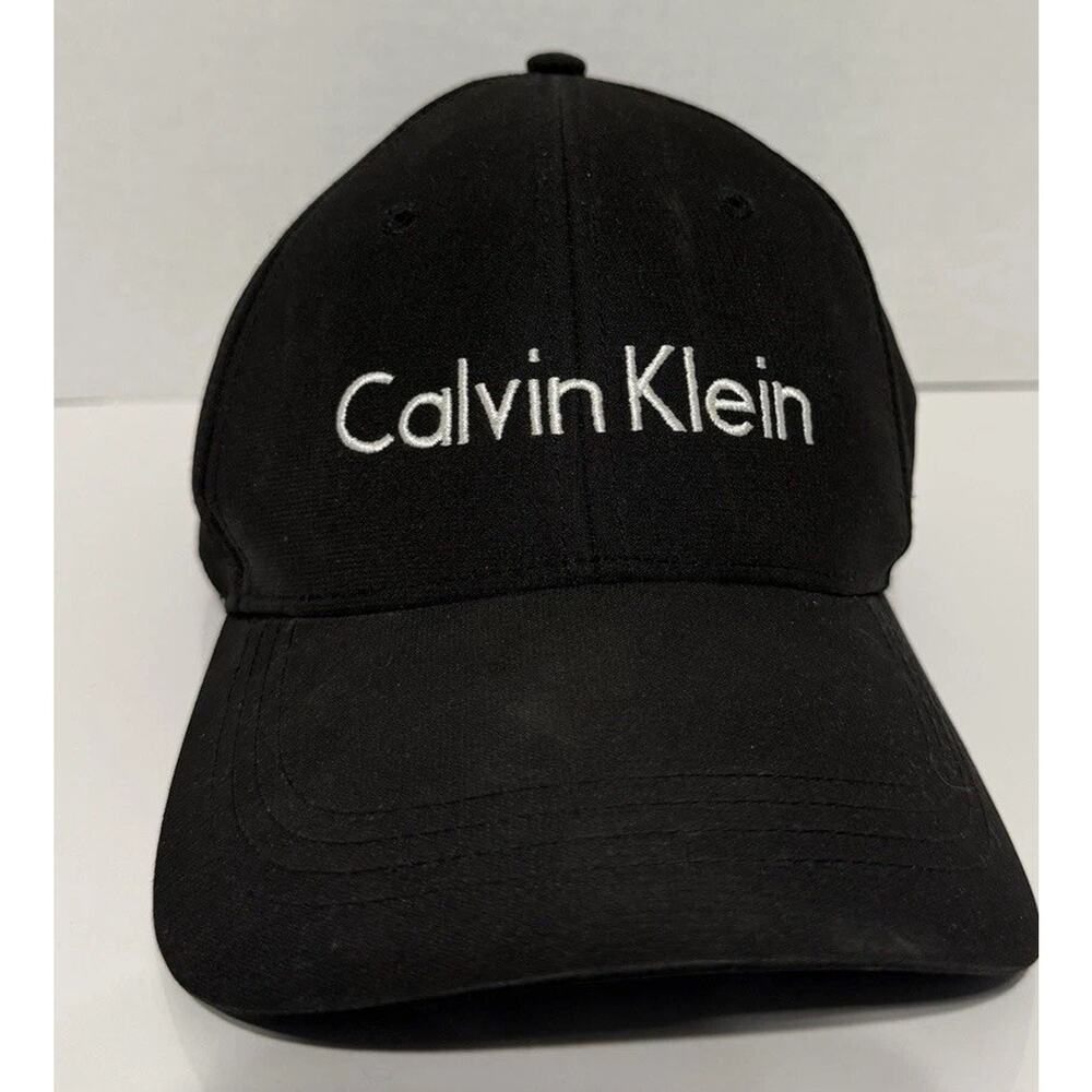 Calvin Klein Black Baseball Cap Adjustable Strap Logo Hat